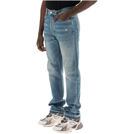 Crafted Indigo Distressed Effect Cotton Jeans AMIRI JOHN JULIA.