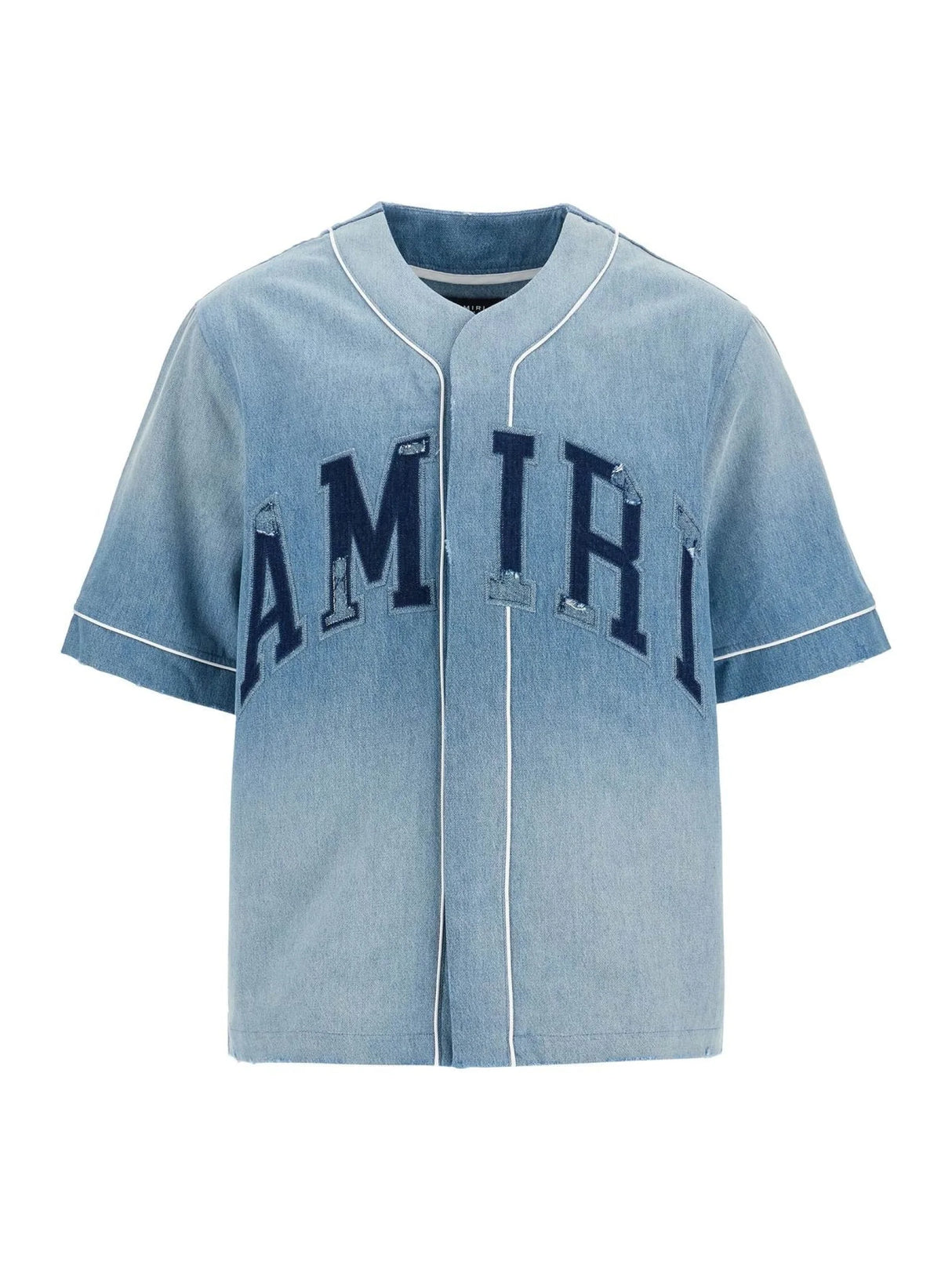 Distressed Baseball Linen Shirt-Amiri-JOHN JULIA