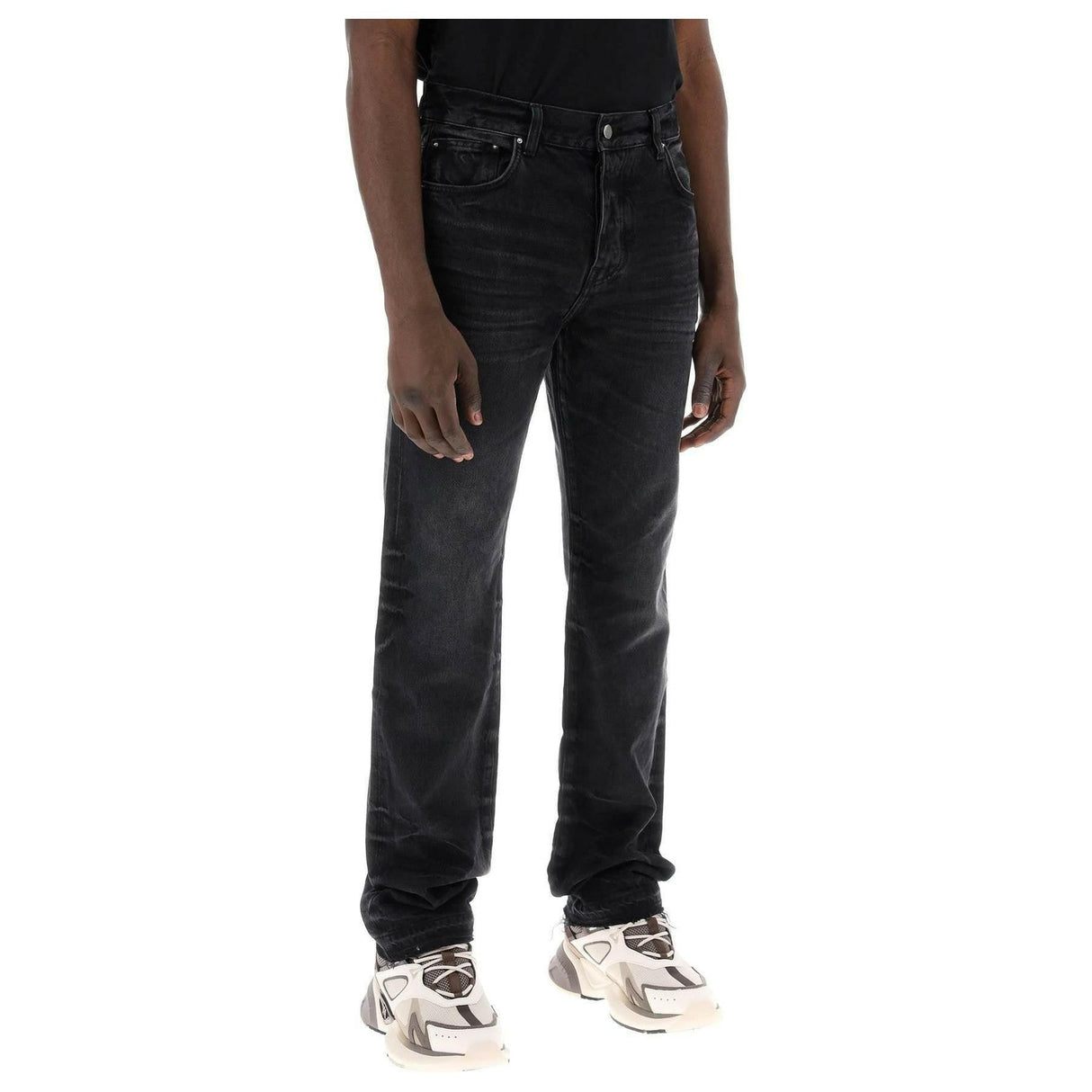 Faded Black Cotton Jeans AMIRI JOHN JULIA.