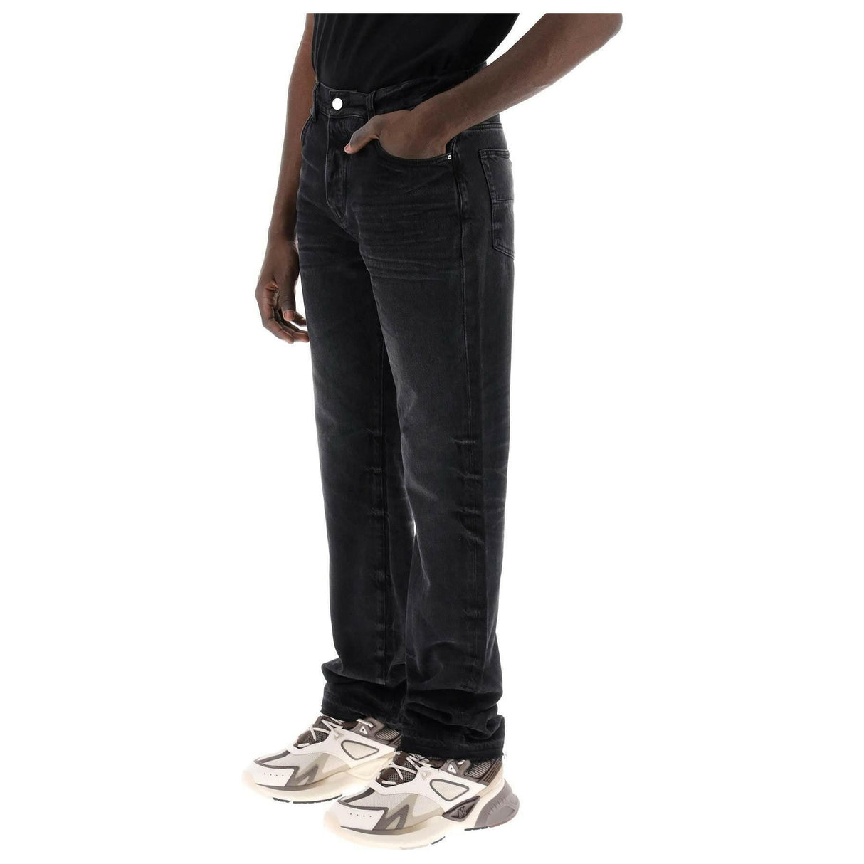 Faded Black Cotton Jeans AMIRI JOHN JULIA.