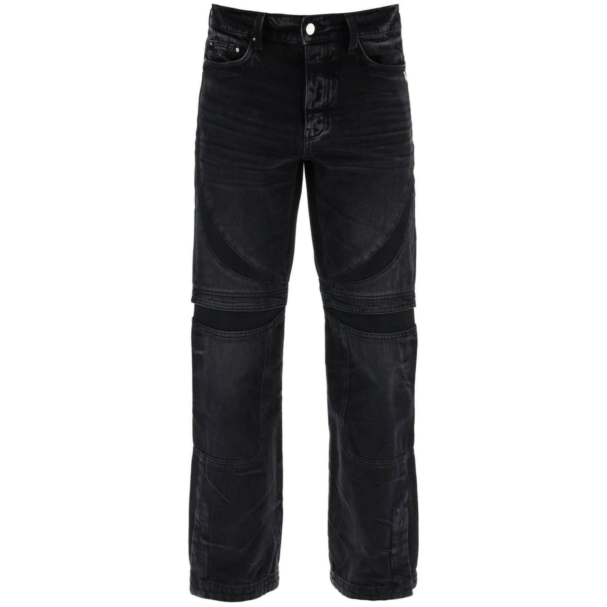 Faded Black Cotton Mesh Insert Mx3 Jeans AMIRI JOHN JULIA.