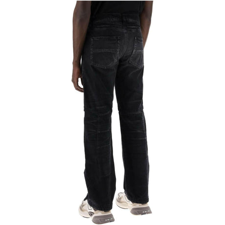 Faded Black Cotton Mesh Insert Mx3 Jeans AMIRI JOHN JULIA.