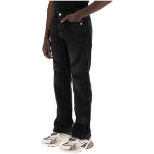 Faded Black Cotton Mesh Insert Mx3 Jeans AMIRI JOHN JULIA.