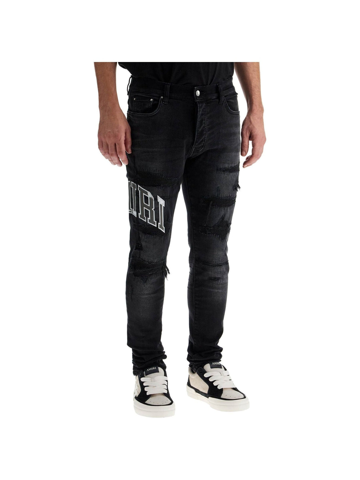 Skinny Jeans With Varsity Logo