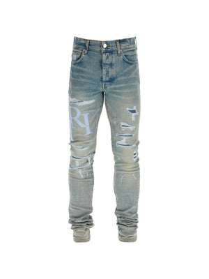 Leather Logo Jeans With Eight Words