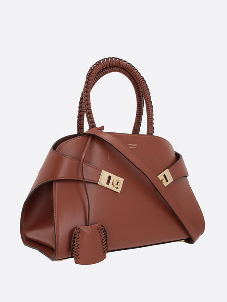 Hug Small Smooth Leather Handbag-Ferragamo-JOHN JULIA