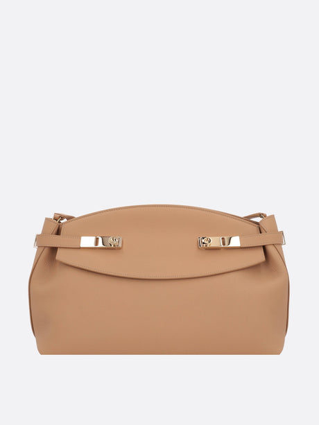 Hug Grainy Leather Shoulder Bag-Ferragamo-JOHN JULIA