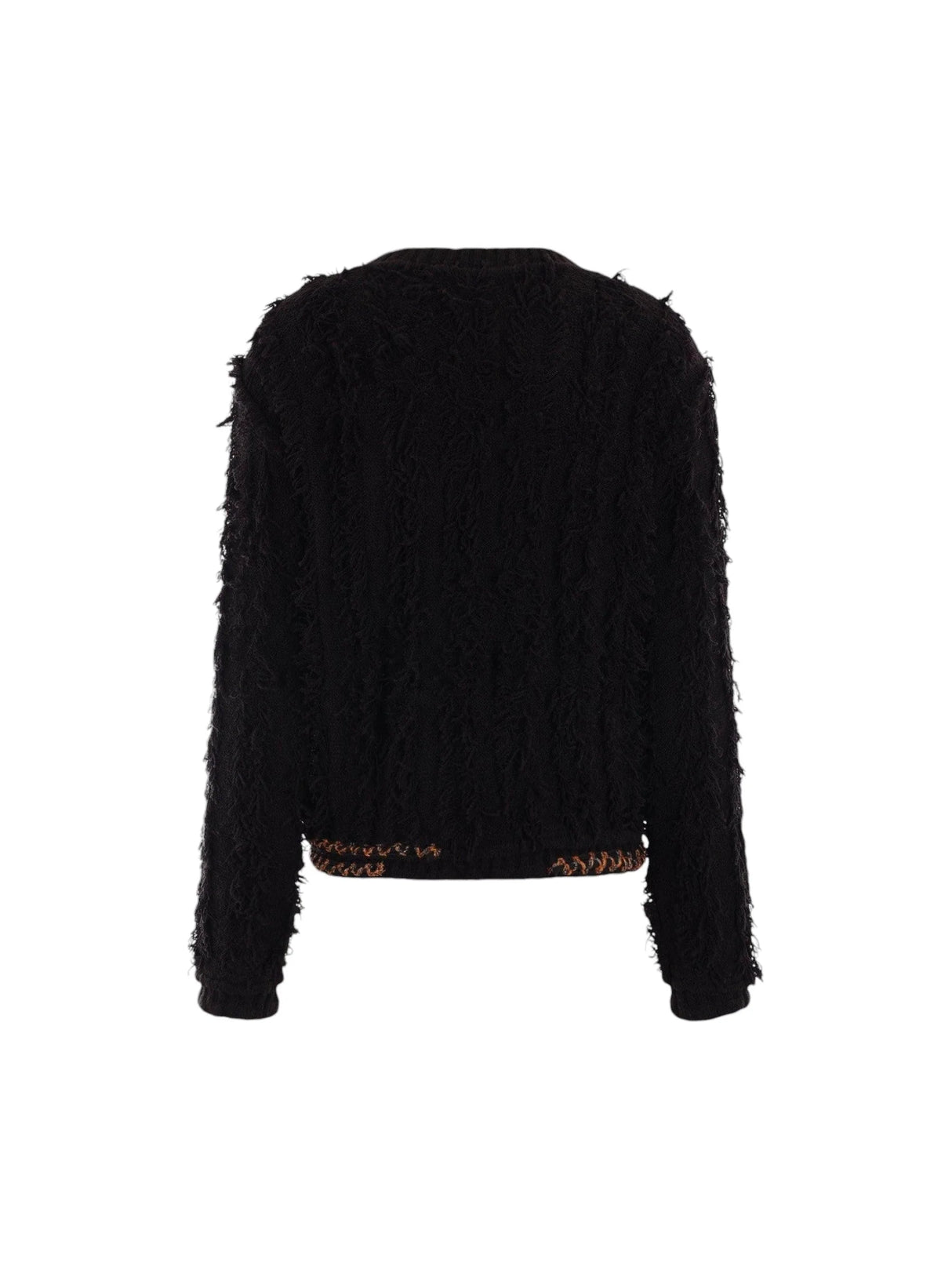 Cotton Blend Wool Fringed Sweater-ANDERSSON BELL-JOHN JULIA