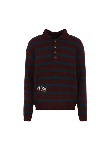 Striped Wool Blend Polo Sweater-ANDERSSON BELL-JOHN JULIA