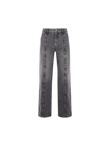 ANDERSSON BELL-Wave Denim Wide-leg Jeans-JOHN JULIA