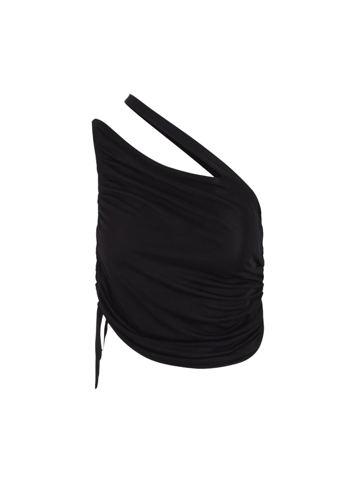 Draped One-Shoulder Cropped Top-ANDREĀDAMO-JOHN JULIA