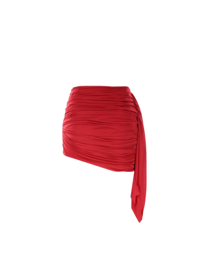 Stretch Jersey Draped Miniskirt-ANDREĀDAMO-JOHN JULIA