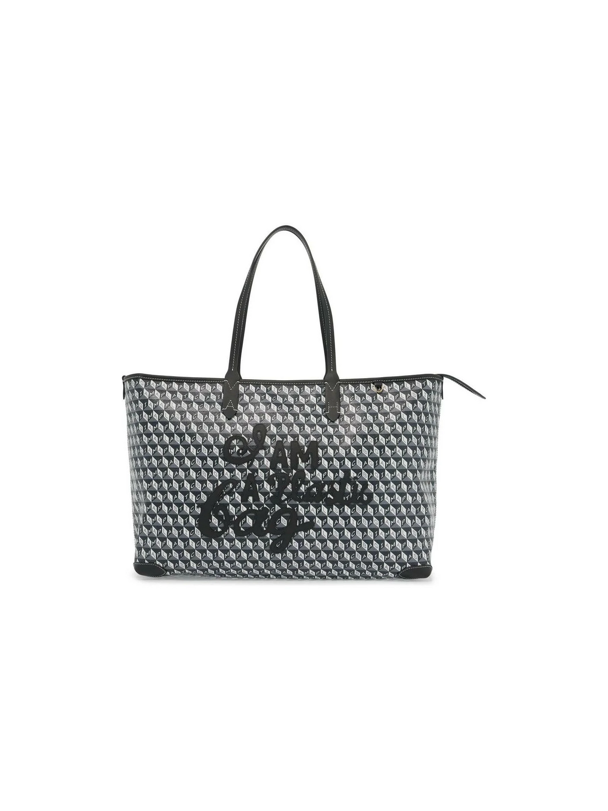 I Am A Plastic Bag Zipped Motif Tote Bag.