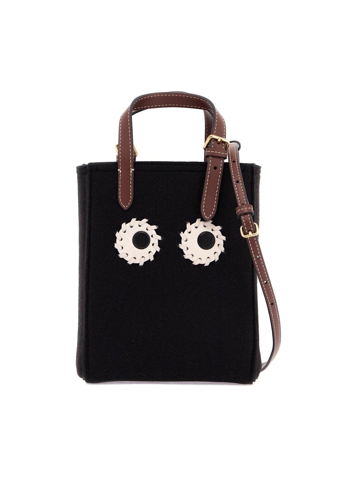 Mini Felt Tote Bag With N/s Eyes Design