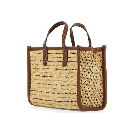 Raffia Pocket XS Crossbody Tote Bag.