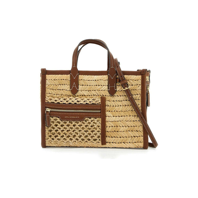 Raffia Pocket XS Crossbody Tote Bag.