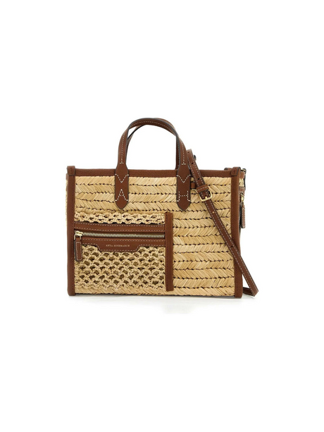 Raffia Pocket XS Crossbody Tote Bag.