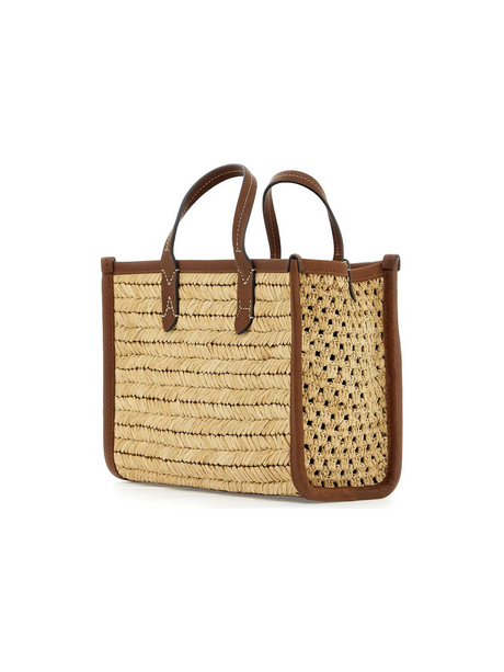 Raffia Pocket XS Crossbody Tote Bag.