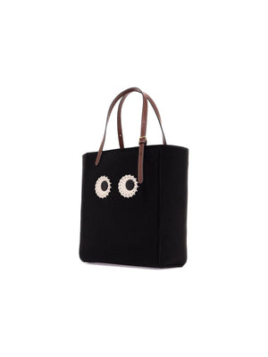 Small Felt Mini Tote Bag With Eye Design