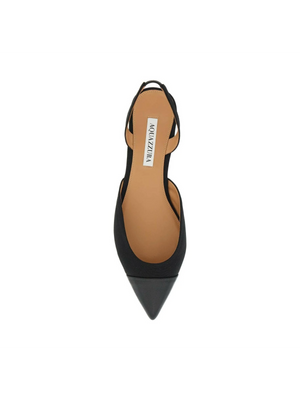 Milanese Leather Slingback Flats-AQUAZZURA-JOHN JULIA