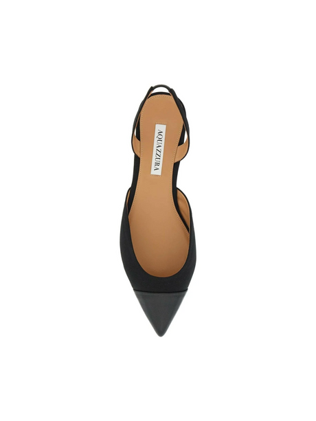 Milanese Leather Slingback Flats-AQUAZZURA-JOHN JULIA