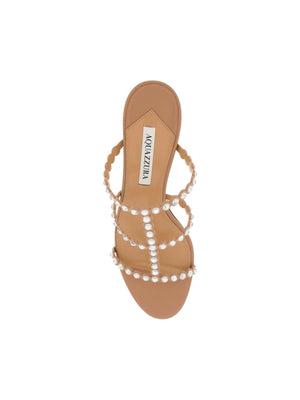 Powder Pink Tequila 50 Leather Sandals AQUAZZURA JOHN JULIA.