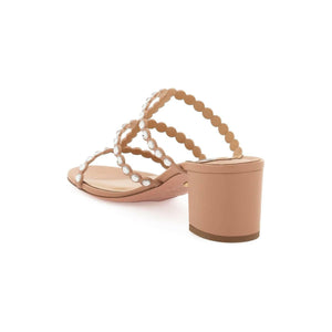 Powder Pink Tequila 50 Leather Sandals AQUAZZURA JOHN JULIA.