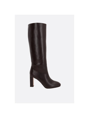 Sellier Glossy Leather Boots-AQUAZZURA-JOHN JULIA