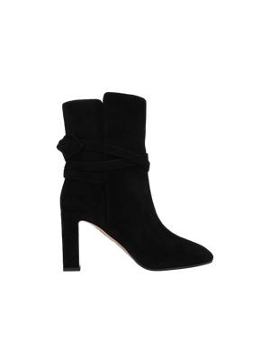 Very Bow Tie Ankle Boots in Suede-AQUAZZURA-JOHN JULIA