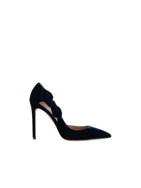 Very Bow Tie Pumps In Velvet-AQUAZZURA-JOHN JULIA