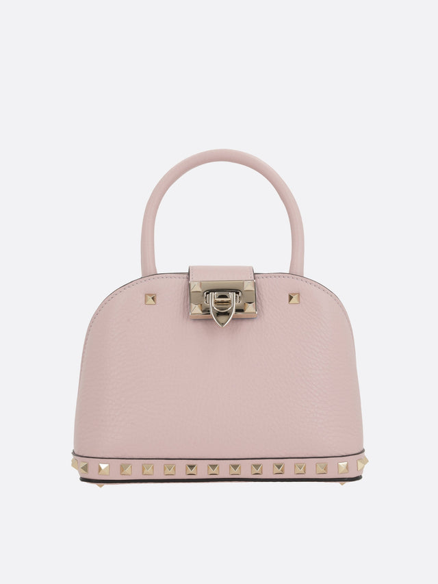 Rockstud Double Handbag In Grainy Leather