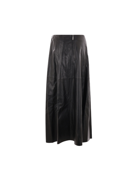 Irina Leather Midi Skirt-ARMA-JOHN JULIA