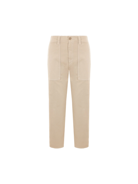 ASPESI-Cropped Gabardine Trousers-JOHN JULIA