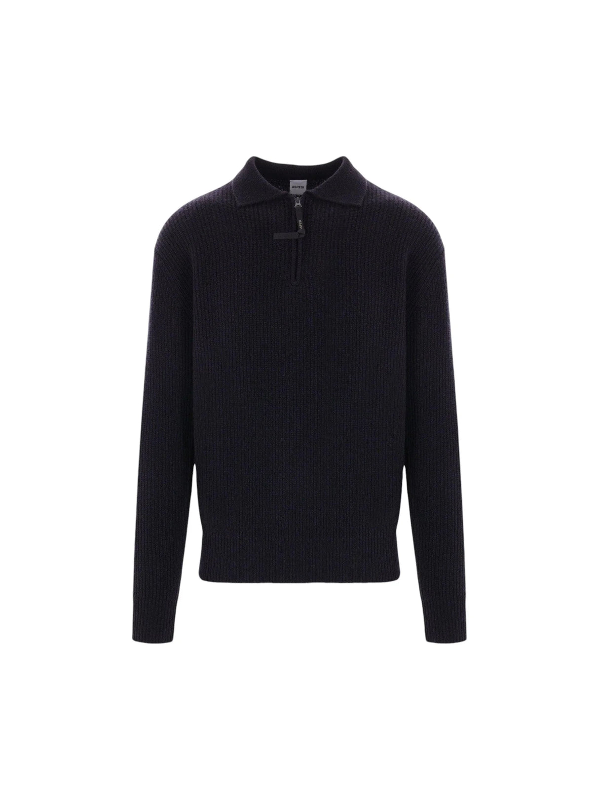 Ribbed Wool Half-zip Sweater-ASPESI-JOHN JULIA