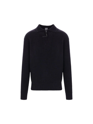 Ribbed Wool Half-zip Sweater-ASPESI-JOHN JULIA