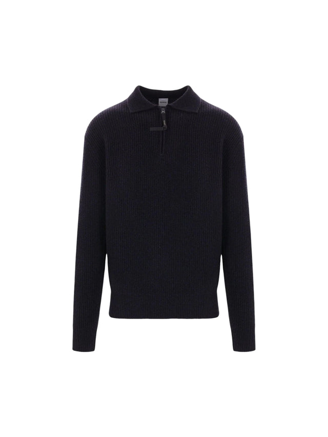 Ribbed Wool Half-zip Sweater-ASPESI-JOHN JULIA