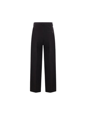 Stretch Cotton Gabardine Darted Trousers-ASPESI-JOHN JULIA