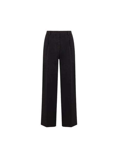 Stretch Cotton Gabardine Darted Trousers-ASPESI-JOHN JULIA