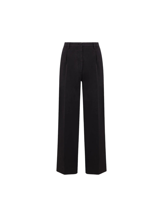 Stretch Cotton Gabardine Darted Trousers-ASPESI-JOHN JULIA