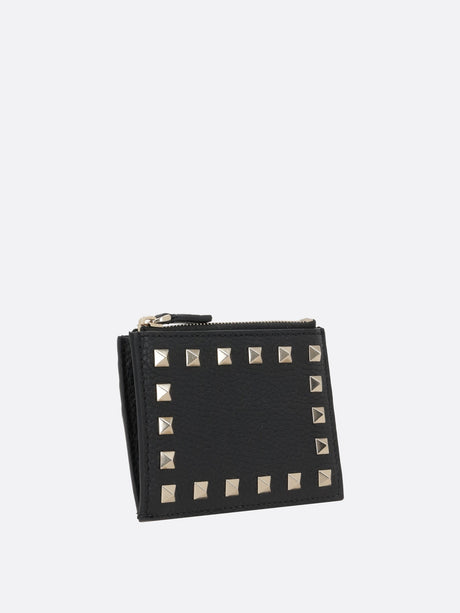 Rockstud Grainy Leather Card Case-VALENTINO GARAVANI-JOHN JULIA