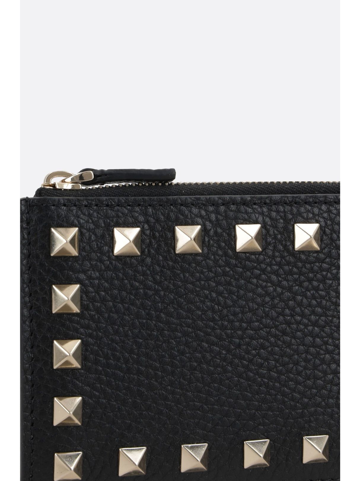 Rockstud Grainy Leather Card Case-VALENTINO GARAVANI-JOHN JULIA