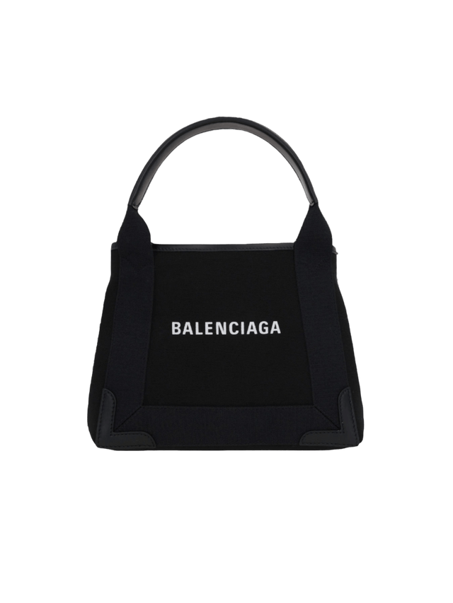 Cabas Navy XS Canvas and Leather Tote Bag-BALENCIAGA-JOHN JULIA