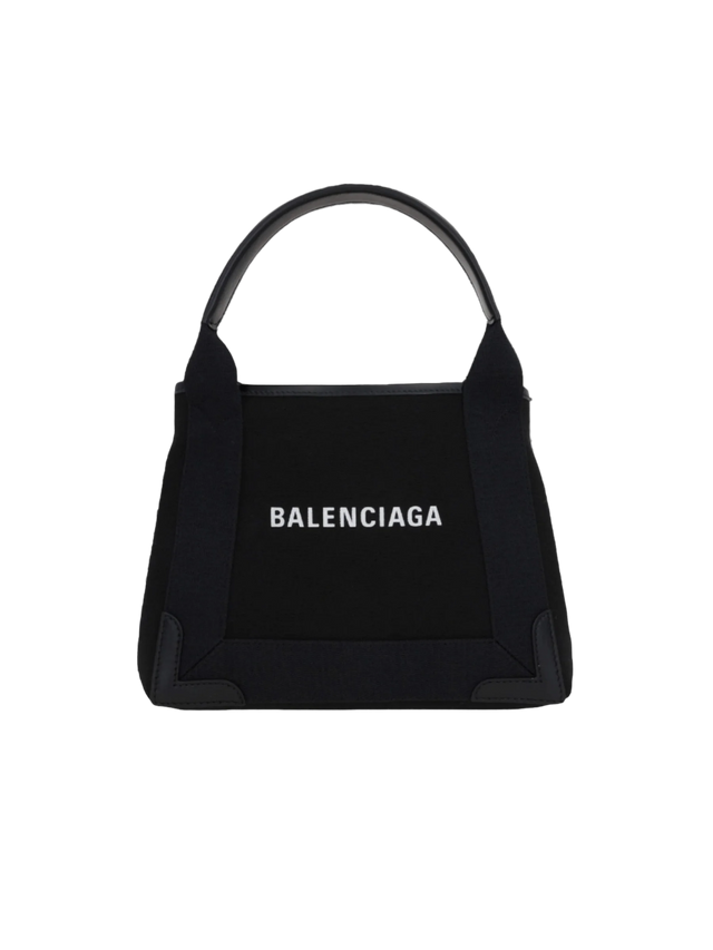 Cabas Navy XS Canvas and Leather Tote Bag-BALENCIAGA-JOHN JULIA