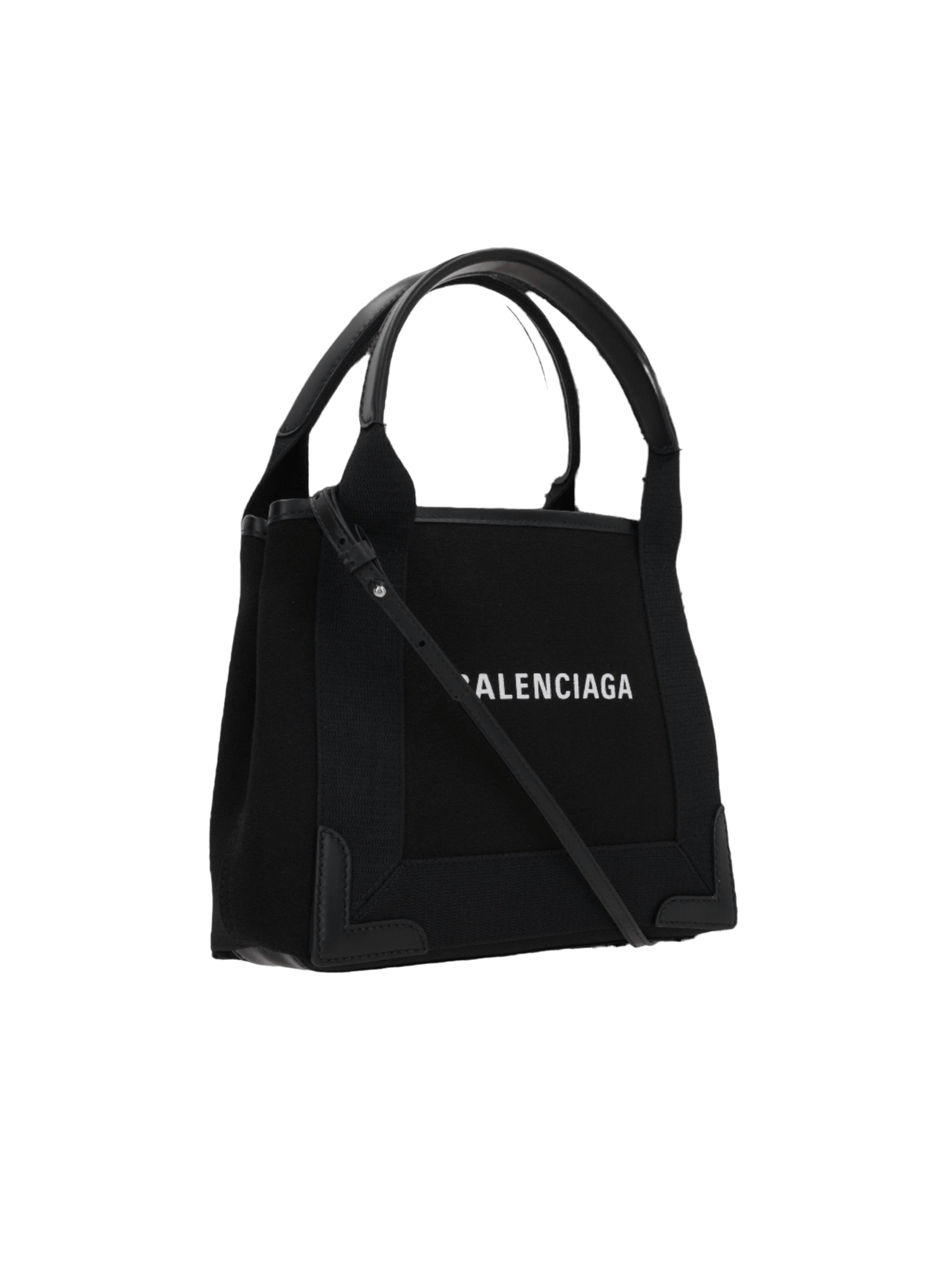 Cabas Navy XS Canvas and Leather Tote Bag-BALENCIAGA-JOHN JULIA