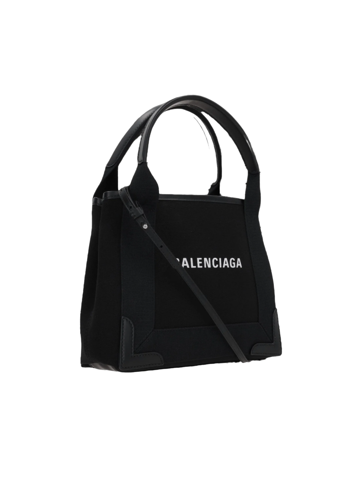 Cabas Navy XS Canvas and Leather Tote Bag-BALENCIAGA-JOHN JULIA