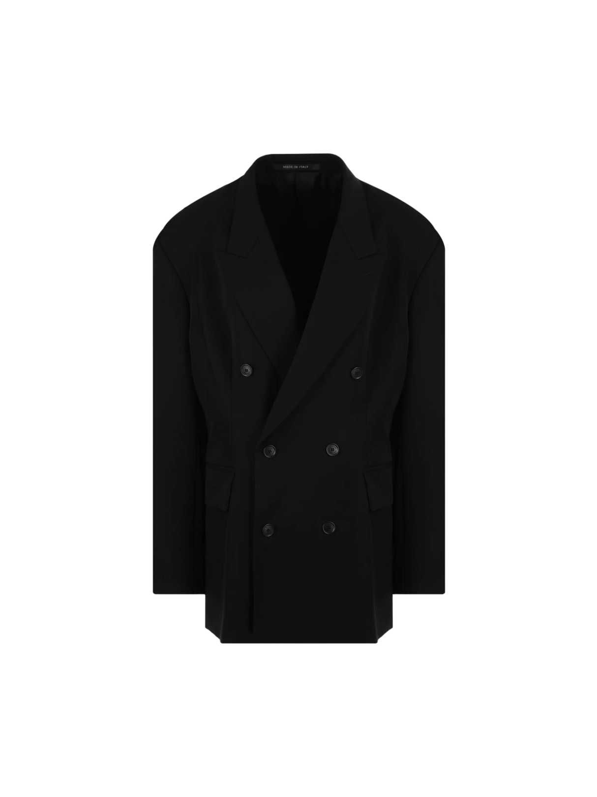 Cinched Double-breasted Wool Jacket-Balenciaga-JOHN JULIA