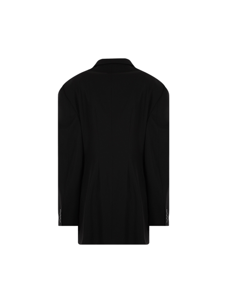 Cinched Double-breasted Wool Jacket-BALENCIAGA-JOHN JULIA