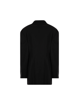 Cinched Double-breasted Wool Jacket-Balenciaga-JOHN JULIA