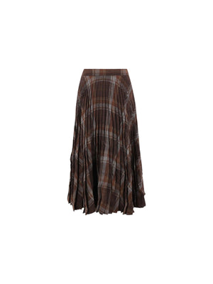 Creased-effect Wool Blend Pleated Skirt-BALENCIAGA-JOHN JULIA