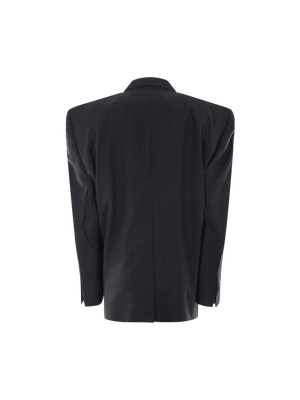 Cut Away Boxy Single-breasted Wool Jacket-BALENCIAGA-JOHN JULIA